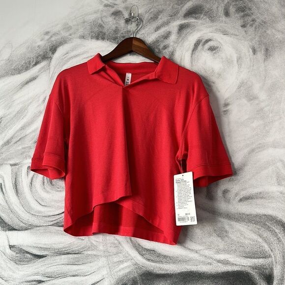Lululemon Swiftly Tech Relaxed-Fit Polo Shirt size 12 NWT hot heat - Picture 1 of 6